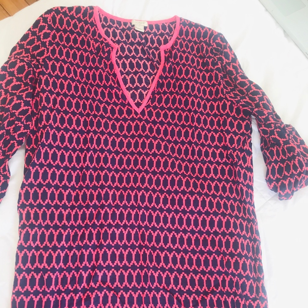 J. Crew Navy and Pink Tunic